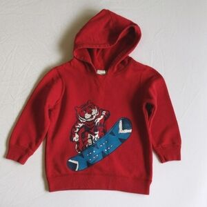 children's place red snowboard tiger hoodie sweatshirt 2T toddler boys